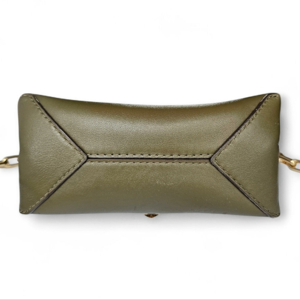 Michael Kors Olive Leather Cece Mini Crossbody Bag with Gold Chain - Picture 5 of 8